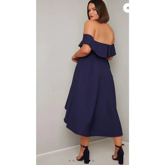 Chi Chi London Curve Yazmina Navy Blue High Low Dress - Picture 5 of 7
